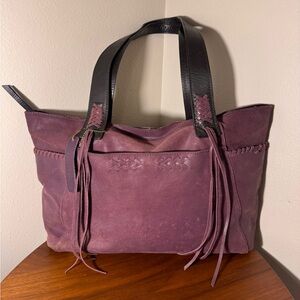 Elegant Purple Leather Tote Bag